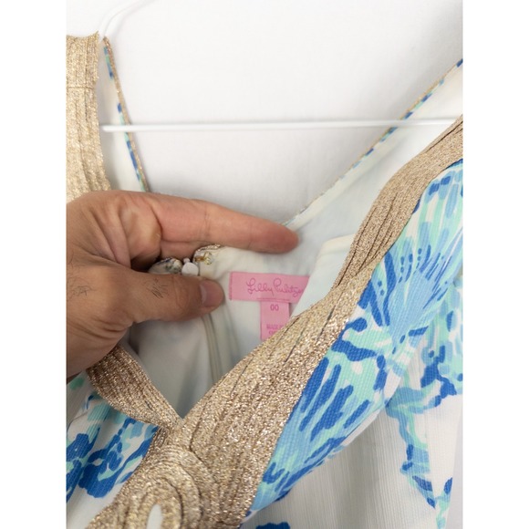 Lilly Pulitzer Shift Dress Womens 00 Cotton Emery Dress Vacations Resort Lined - Picture 5 of 6